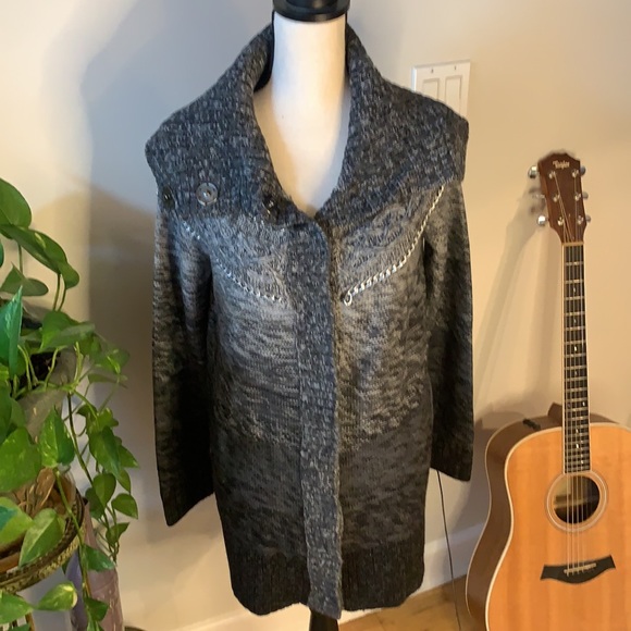 Rachel Roy Gray Cardigan with Chain Details - Picture 2 of 14